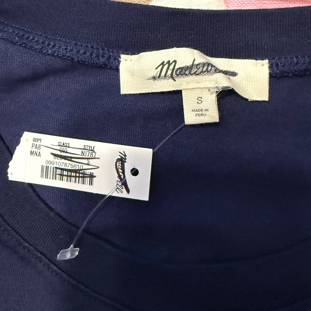 Madewell Sutro Side Cinch Muscle Tank Tee Shirt NWT S Midnight Navy - Picture 7 of 11
